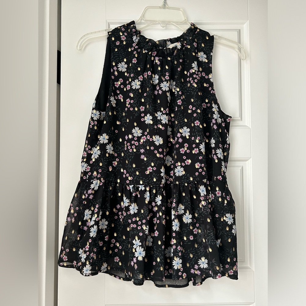 NWT Loft Sleeveless High Neck Peplum Top